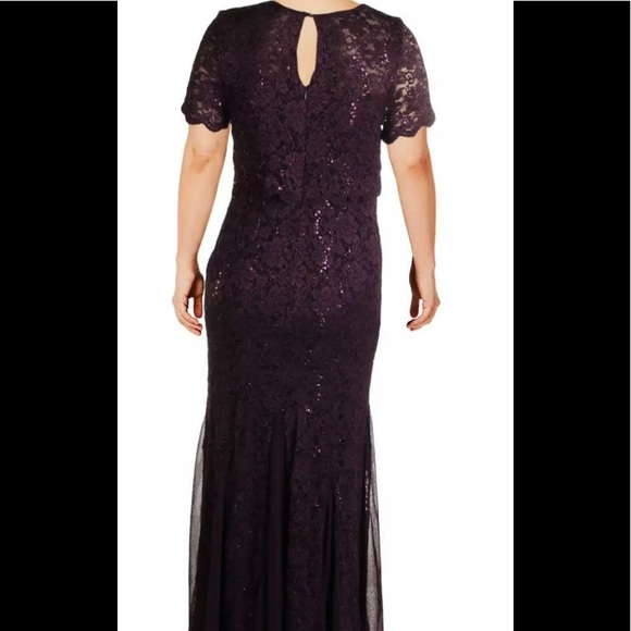 Formal Dress Plus Size 10 Purple Half sleeves R&M - Picture 4 of 5